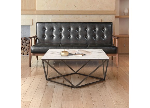 Zuo Modern Tintern Coffee Table White and Antique Bronze - Lifestyle