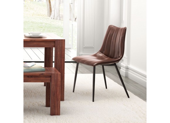 Zuo Modern Norwich Dining Chair in Brown - Lifestyle