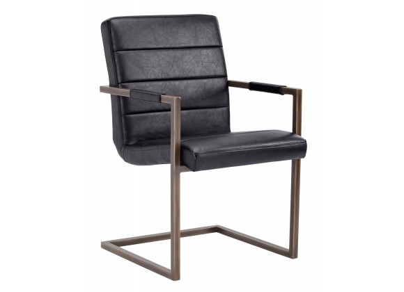 SUNPAN Jafar Dining Armchair - Vintage Black - Angled