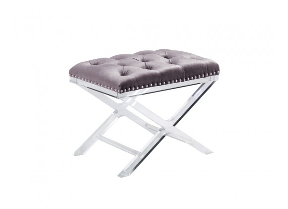 Sunpan Allura Stool in Light Grey - Angled