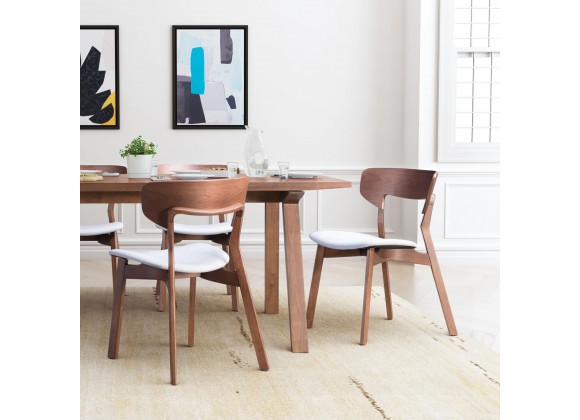 Russell Dining Chair Walnut and Light Gray - Lifestyle