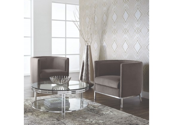 Sunpan Andros Coffee Table - Stainless Steel - Lifestyle