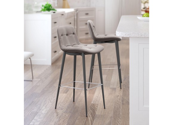 Zuo Modern Tangiers Barstool in Taupe - Lifestyle