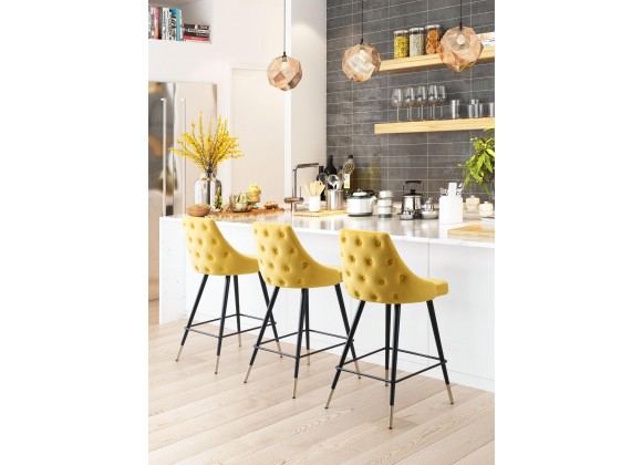 Zuo Modern Piccolo Counter Stool in Yellow - Lifestyle
