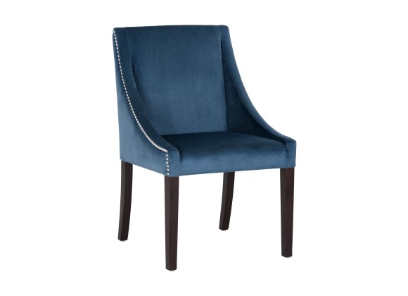 Sunpan Lucille Dining Chair in Ink Blue - Angled View