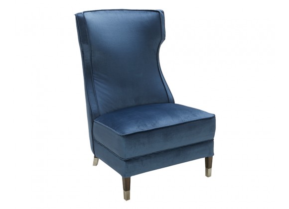 Sunpan Frances Lounge Chair - Distressed in Ink Blue - Angled