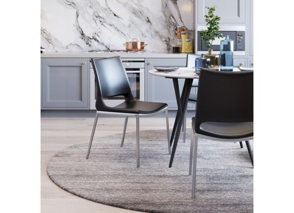 Zuo Modern Ace Dining Chair in Black and Silver - Lifestyle 