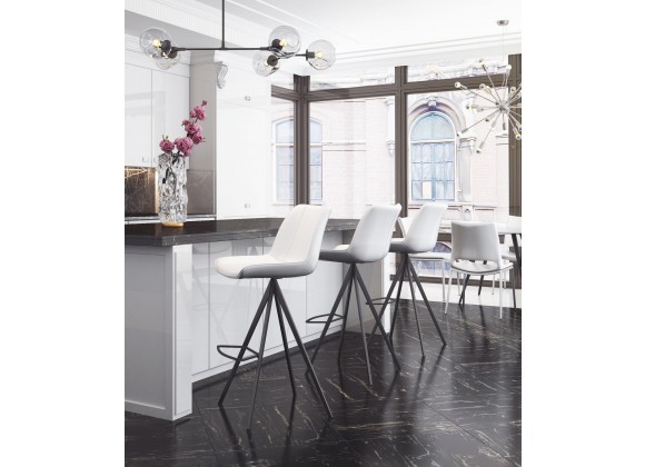 Zuo Modern Aki Barstool in White and Black - Lifestyle