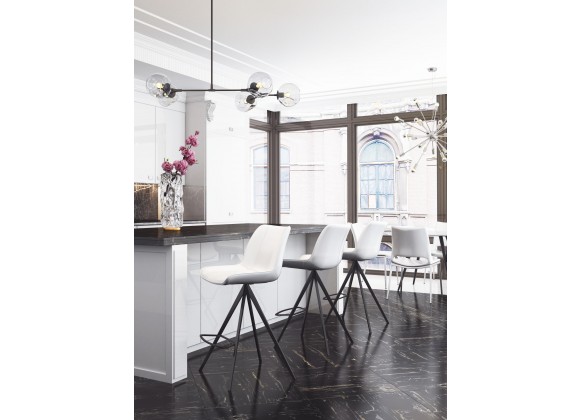 Zuo Modern Aki Counter Stool in White and Black - Lifestyle