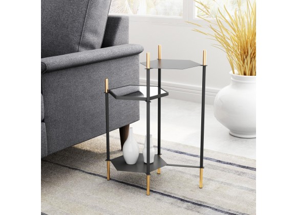 Zuo Modern William Side Table Black and Gold - Lifestyle