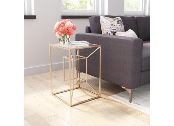 Zuo Modern Canyon Side Table Gold - Lifestyle