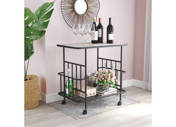 Zuo Modern Argus Bar Cart in Black - Lifestyle
