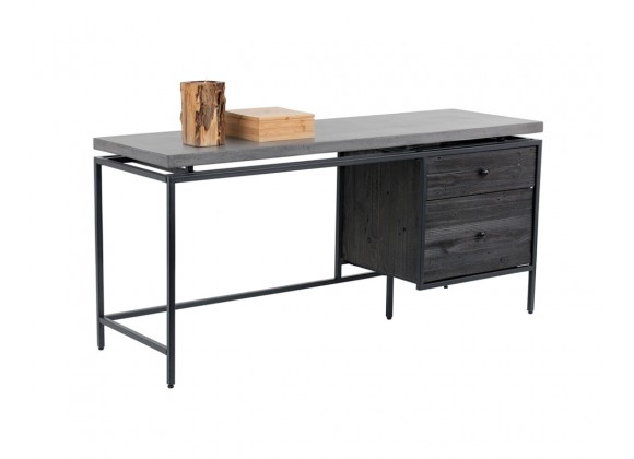 Sunpan Norwood Desk - Angled with Decor