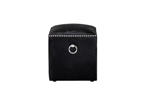 SUNPAN Phoebe Ottoman - Black, Front view