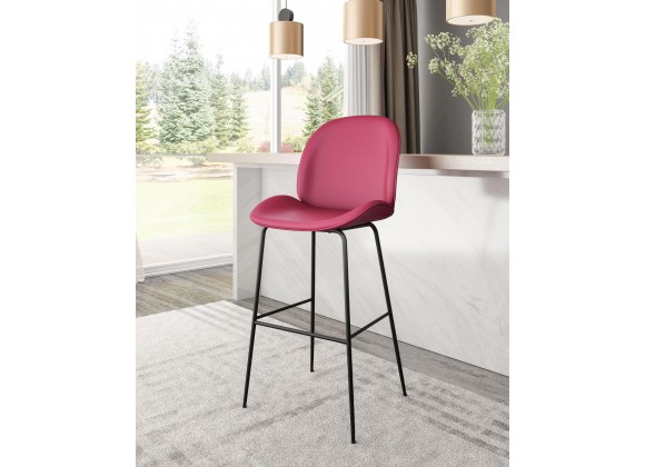 Zuo Modern Miles Barstool in Red - Lifestyle