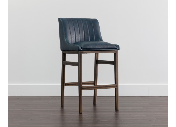 Sunpan Halden Barstool in Vintage Blue - Lifestyle Angled