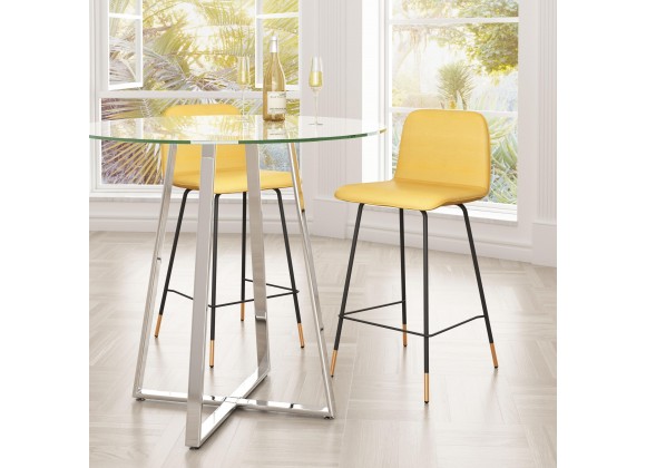 Zuo Modern Var Counter Stool in Yellow - Lifestyle