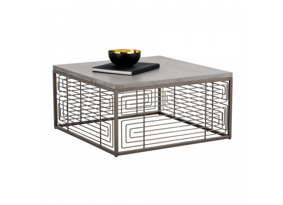 Sunpan Coen Coffee Table - Angled View with Decor