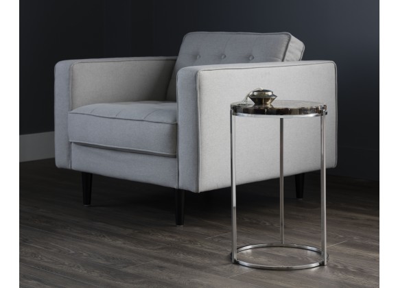 Sunpan Tillie End Table With Stainless Steel Frame in Black Agate Stone - Lifestyle
