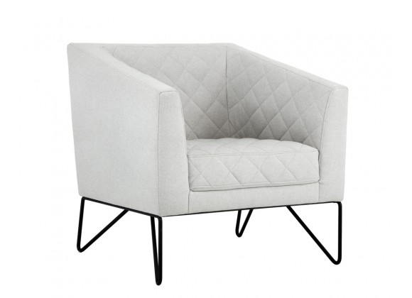 Sunpan Princeton Lounge Chair - Light Grey - Angled View