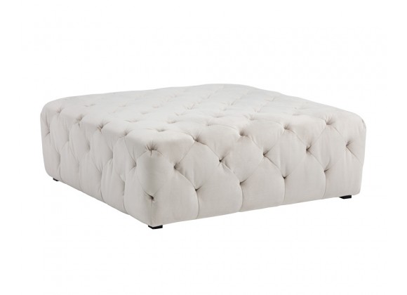 Millie Tufted Ottoman - Piccolo Prosecco - Angled View