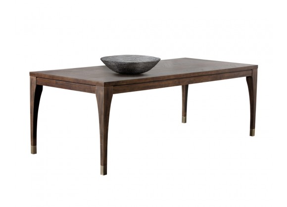 Sunpan Greyson Dining Table - 86.5" - Angled with Decor