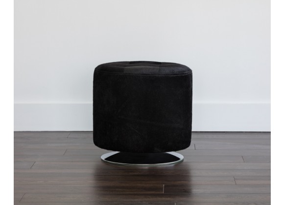 SUNPAN Domani Swivel Ottoman - Small In Onyx - Lifestyle