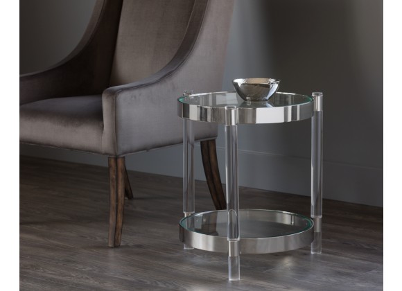  Sunpan York Side Table - Stainless Steel  - Lifestyle