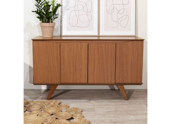 Manhattan Comfort Tudor 53.15 Sideboard with 4 Shelves in Maple Cream 