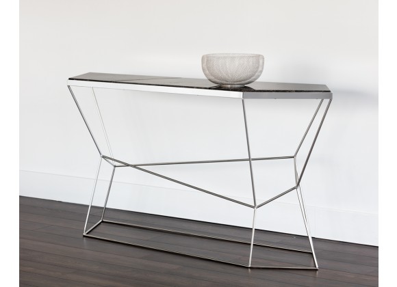 Sunpan Nathaniel Console Table - Grey Marble - Lifestyle