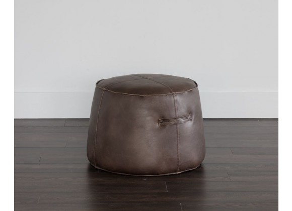 Sunpan Mitchell Ottoman - Havana Dark Brown - Front View