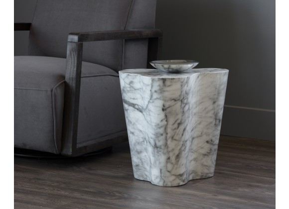Sunpan Ava End Table - Small - Marble Look - Lifestyle