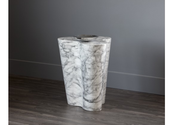 Sunpan Ava End Table in Marble Look - Large - Lifestyle