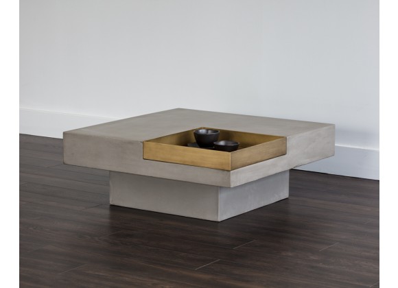  Sunpan Quill Coffee Table - Square - Lifestyle