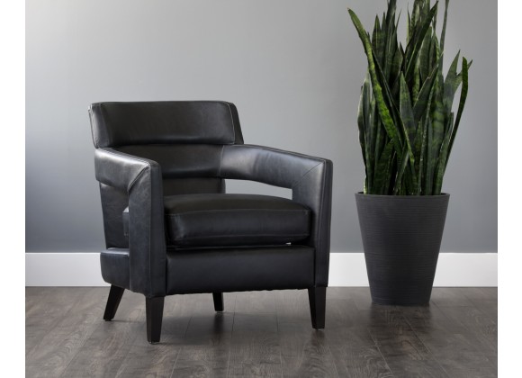 Sunpan Bloor Lounge Chair - Coal Black - Lifestyle