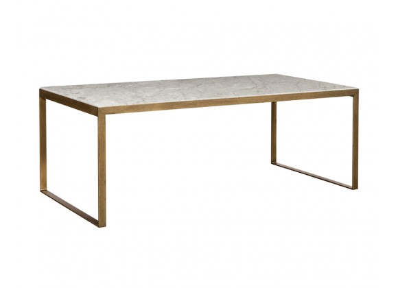 Evert Coffee Table - High - White - Angled