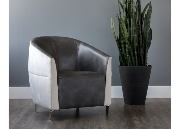 Sunpan Bronte Lounge Chair - Piccolo Dove And Overcast Grey - Lifestyle