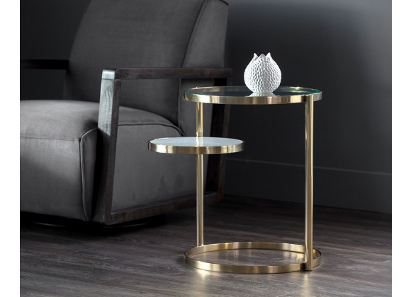 Sunpan Helica Side Table - Brass - Lifestyle