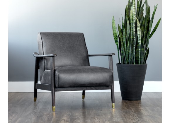 Kellam Lounge Chair - Marseille Black Leather - Lifestyle