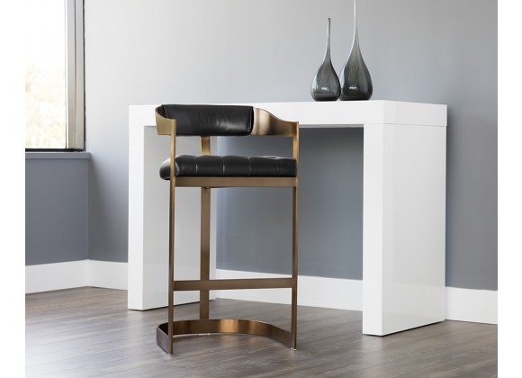 Sunpan Beaumont Barstool in Antique Brass And Cantina Black - Lifestyle