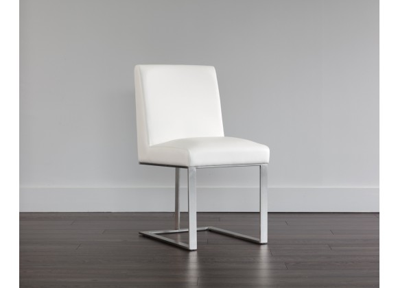 Dean Dining Chair - Stainless Steel - Cantina White - Lifestyle