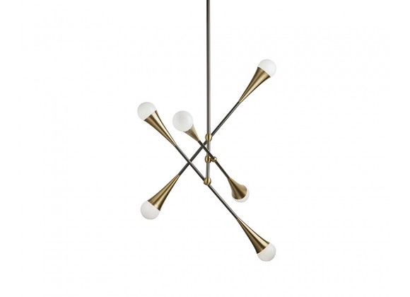 Sunpan Zenith Chandelier - Brass And Black 