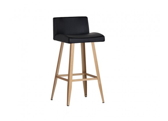 Sunpan Dani Counter Stool - Onyx - Front Side Angle
