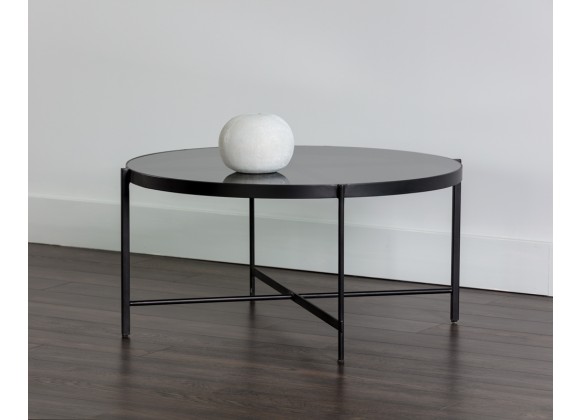  Sunpan Willem Coffee Table - Large - Smoked Glass - Lifestyle