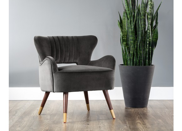 Hanna Lounge Chair - Leo Shale Grey - Lifestyle