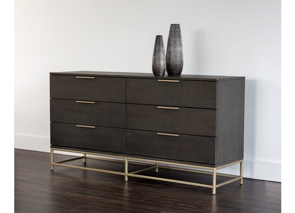 Sunpan Rebel Dresser In Gold and Charcoal Grey - Lifestyle