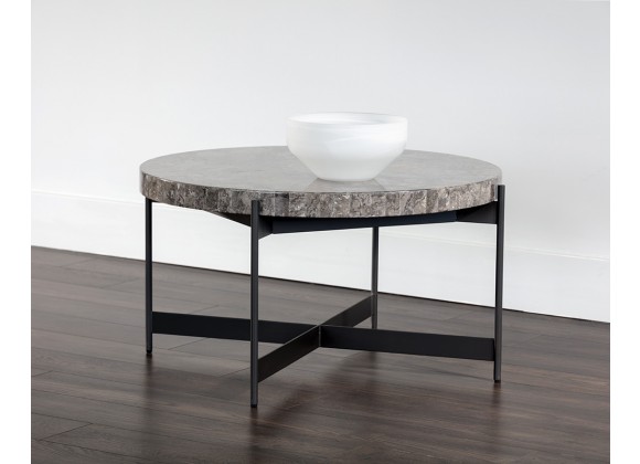 Sunpan Saro Coffee Table - Large - Angled with Lifestyle