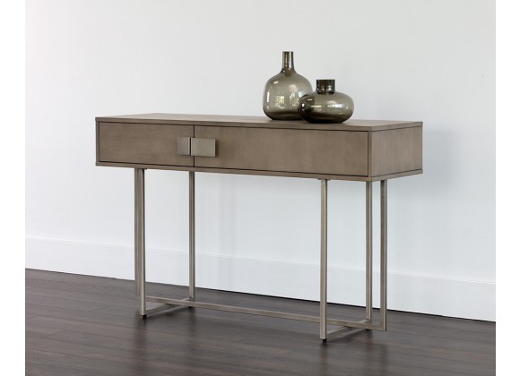 Jade Console Table - Antique Silver - Ash Grey - Lifestyle