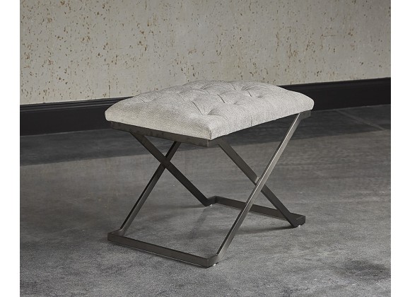 Sunpan Coral Stool In Gunmetal And Polo Club Stone - Lifestyle