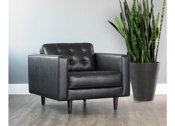 Sunpan Donnie Armchair - Coal Black - Lifestyle